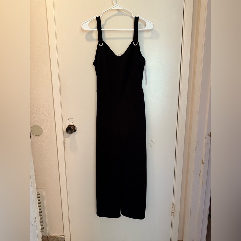 Caution To The Wind Black Jumpsuit with Silver Accents